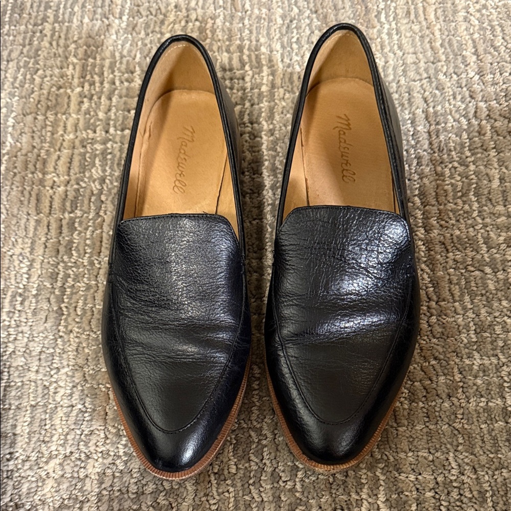 Madewell Women’s Frances Black Leather Loafer, Size 8M